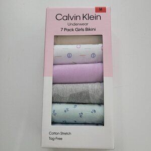 NEW Calvin Klein 7 Pack Girls Bikini Underwear Cotton Stretch Tag-Free M